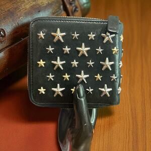 Jimmy Choo Star Studded Bifold Zip Around Wallet